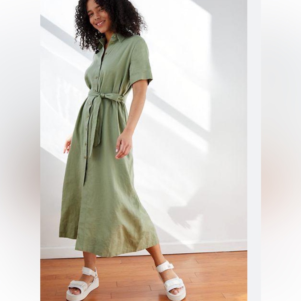 Aritzia Wilfred Eleta Linen Dress color sage frost size small - used